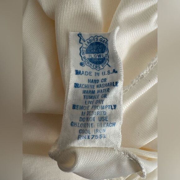 VTG Opalaire Cream Lace Long Half Slip Size L - Picture 5 of 10